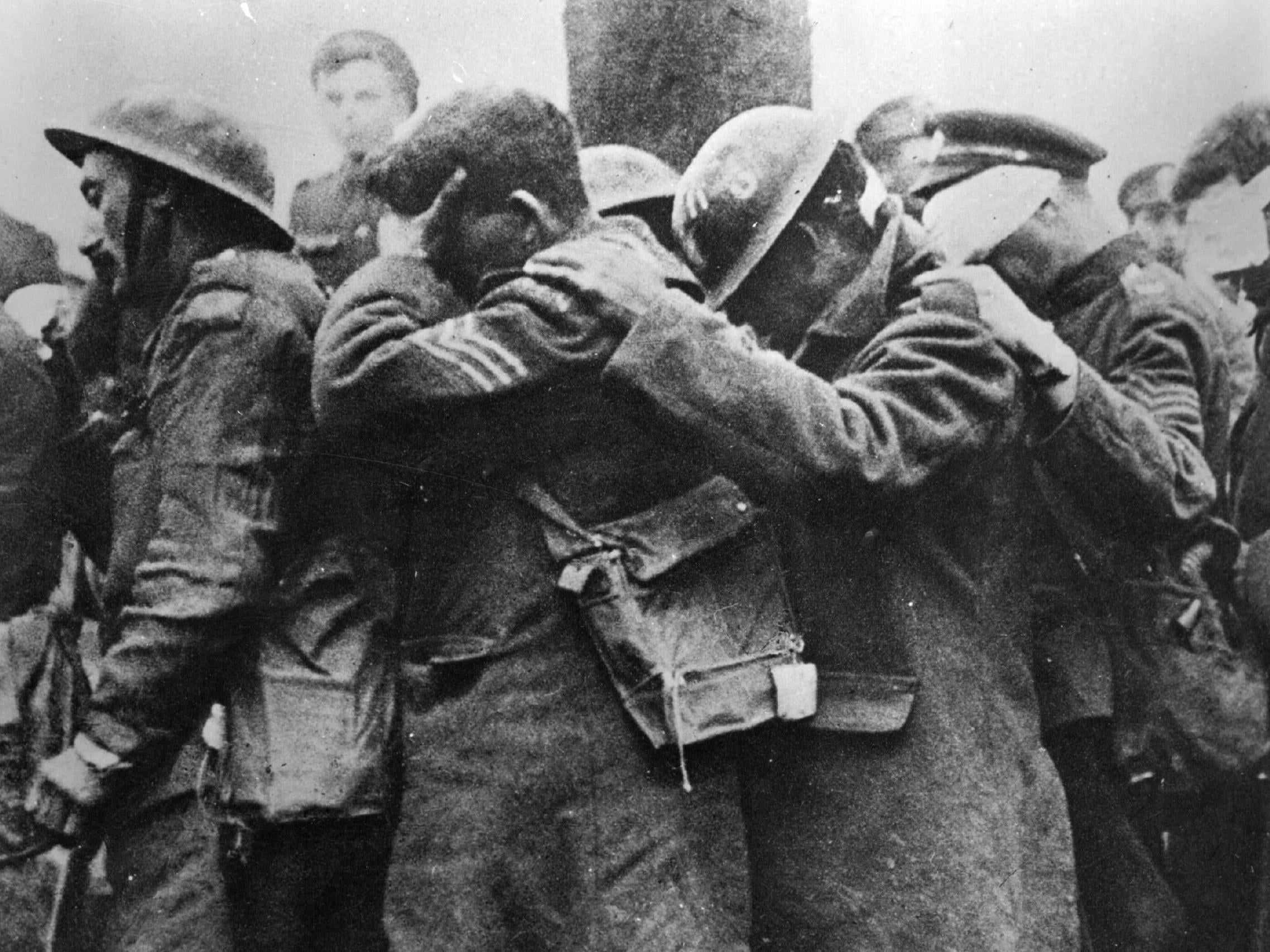 The image of British soldiers blinded by a mustard gas attack by the Germans in Bethune, France, that was used by US artist John Singer Sargent for his painting ‘Gassed’