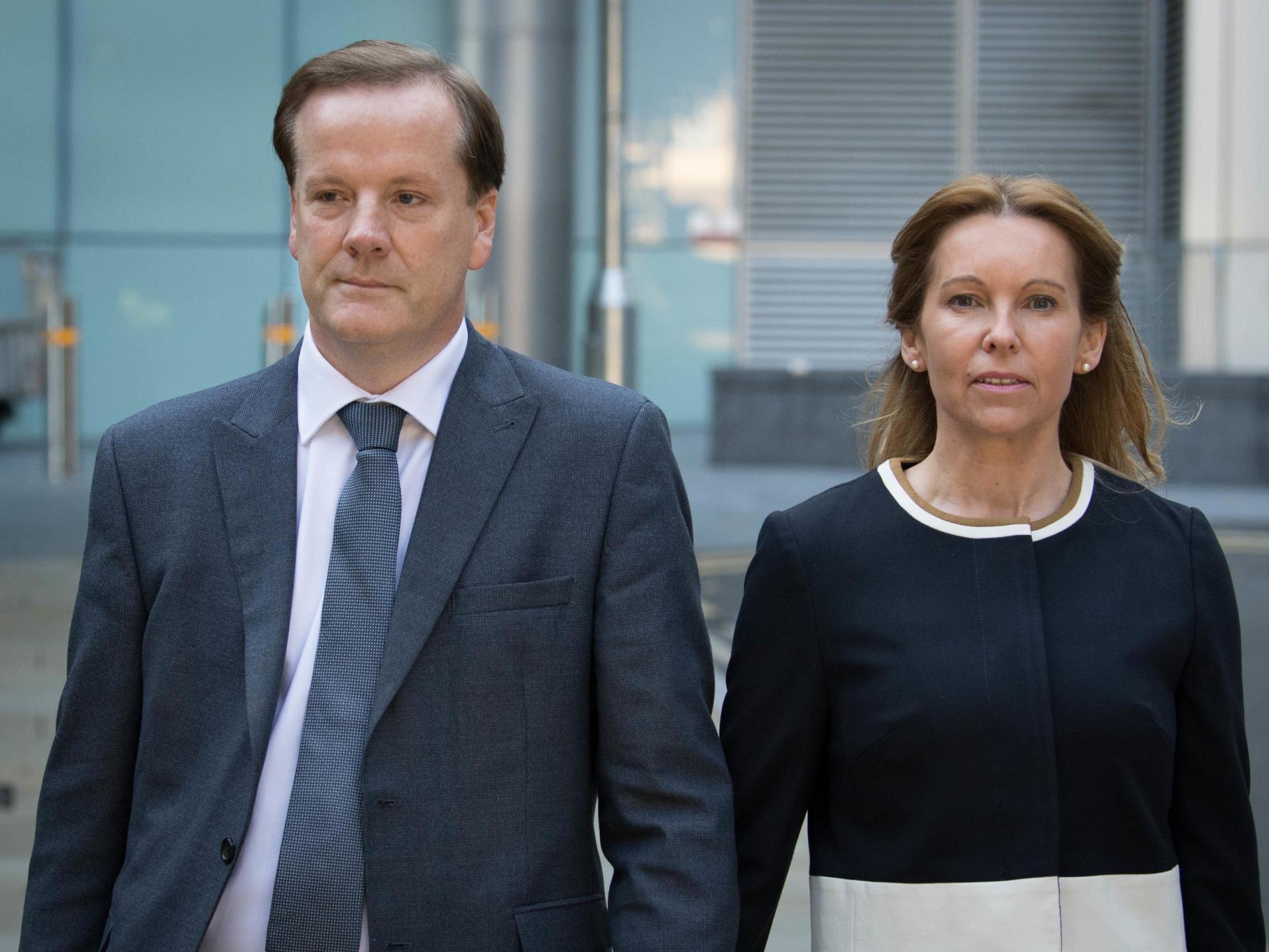 Charlie Elphicke arriving at Southwark Crown Court in London with his wife Natalie Elphicke