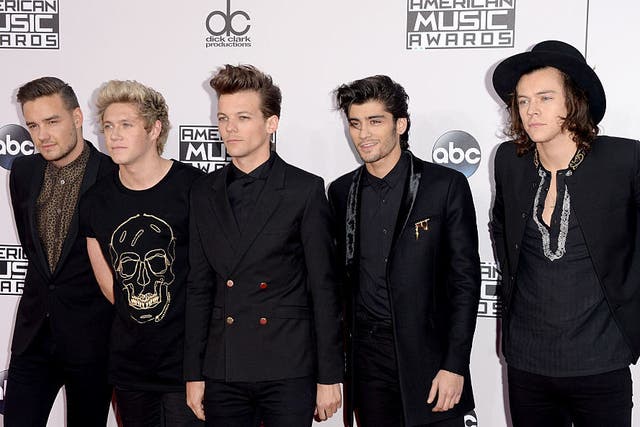 Liam Payne, Niall Horan, Louis Tomlinson, Zayn Malik and Harry Styles attend the American Music Awards in 2014