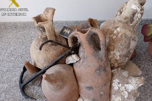 The amphora and an 18th Century anchor have been moved to a local museum