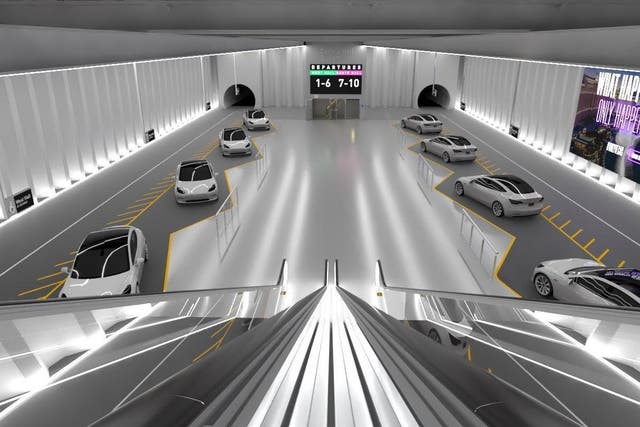 A render of what a Loop station will look like under Las Vegas.
