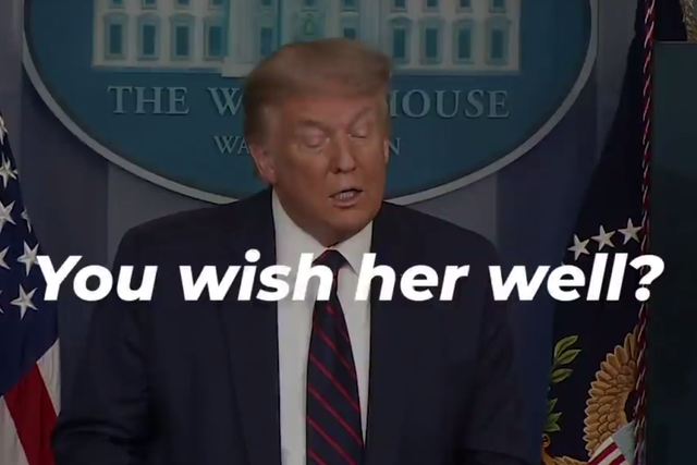 A new campaign ad from anti-Trump campaign group criticised the president for his comments about Ghislaine Maxwell earlier this week, where he wished her well