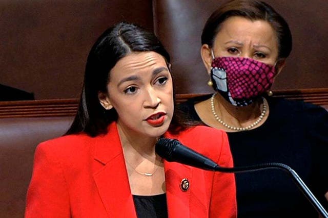 Alexandria Ocasio-Cortez addresses the House of Representatives after Republican's insult
