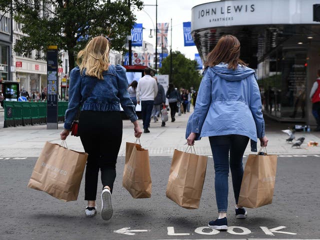 Shoppers on the High Street in central London
