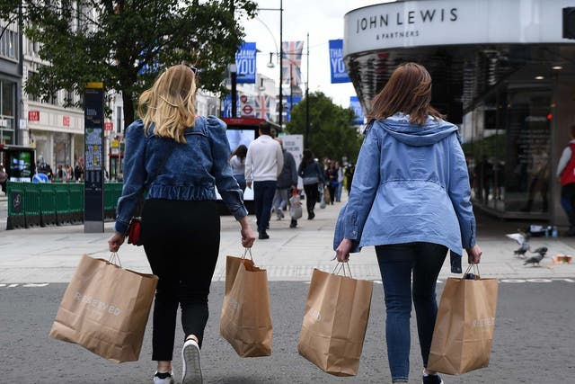 Shoppers on the High Street in central London