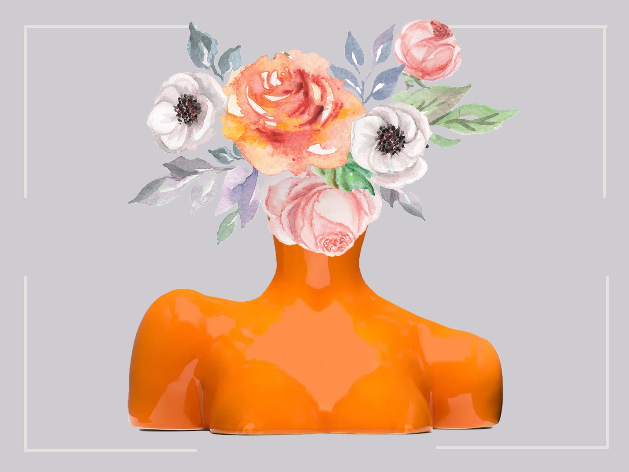 Cute Male/Female Dry Flower Vase Planter Pot Acrylic Bar Desktop Sculpture 