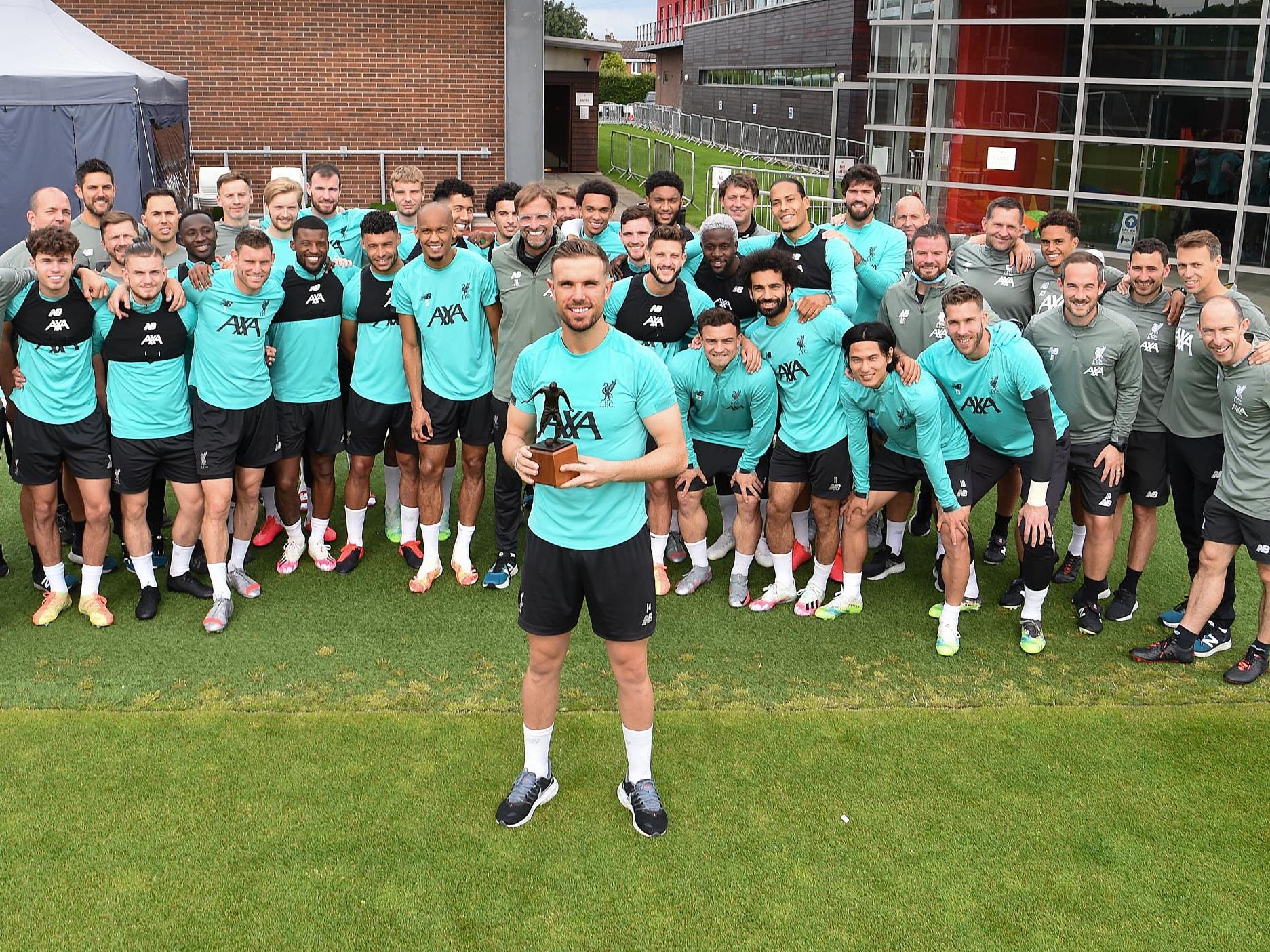 Jordan Henderson with the Football Writers' Association Footballer of the Year Award