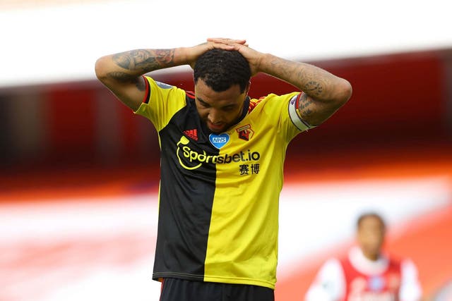 Troy Deeney reacts as Watford are relegated