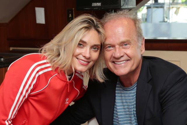 Spencer Grammer with her actor father Kelsey at a San Diego Comic Con event in 2019