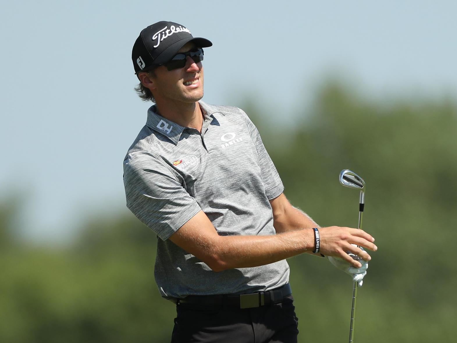 Richy Werenski plays a shot on the ninth hole during the second round of the 3M Open