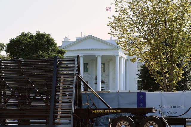 New White House fencing under construction in October 2019