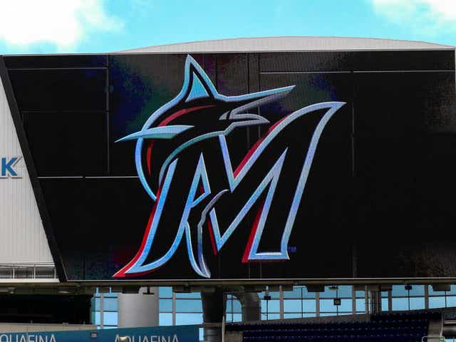 A general view of the new Marlins logo