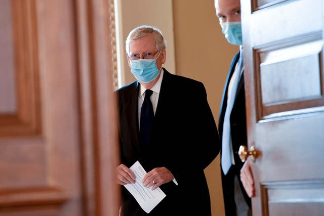 Senate Majority Leader Mitch McConnell, who announced latest coronavirus stimulus plans on Monday