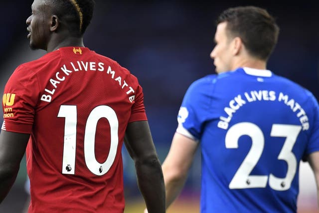 Players wore Black Lives Matter shirts upon the return of the Premier League this spring