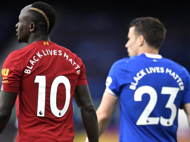 Players wore Black Lives Matter shirts upon the return of the Premier League this spring