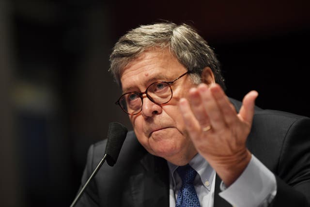 WASHINGTON, DC - JULY 28: Attorney General William Barr appears before the House Judiciary Committee on July 28, 2020 on Capitol Hill in Washington D.C. In his first congressional testimony in more than a year, Barr is expected to face questions from the committee about his deployment of federal law enforcement agents to Portland, Oregon, and other cities in response to Black Lives Matter protests; his role in using federal agents to violently clear protesters from Lafayette Square near the White House last month before a photo opportunity for President Donald Trump in front of a church; his intervention in court cases involving Trump’s allies Roger Stone and Michael Flynn; and other issues. (