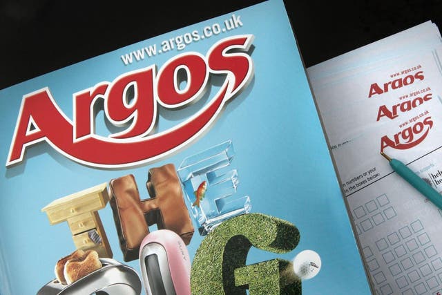 An Argos catalogue and purchase slips, pictured on 29 March 2006