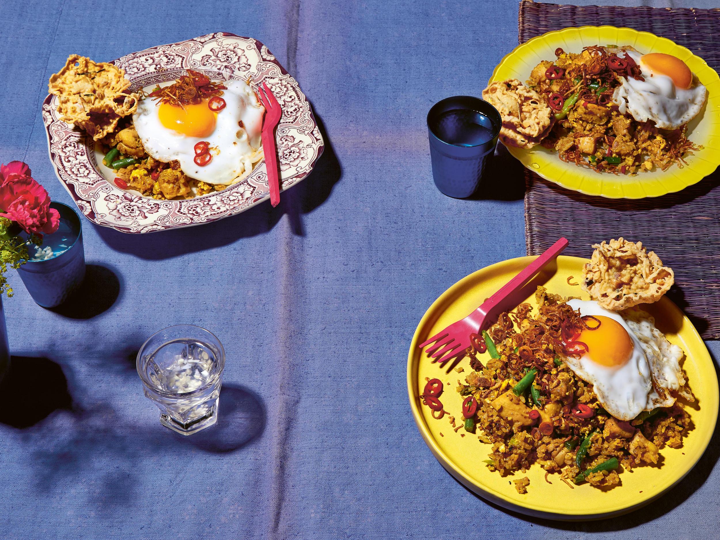 Add some luxury to this Indonesian classic with a runny duck egg
