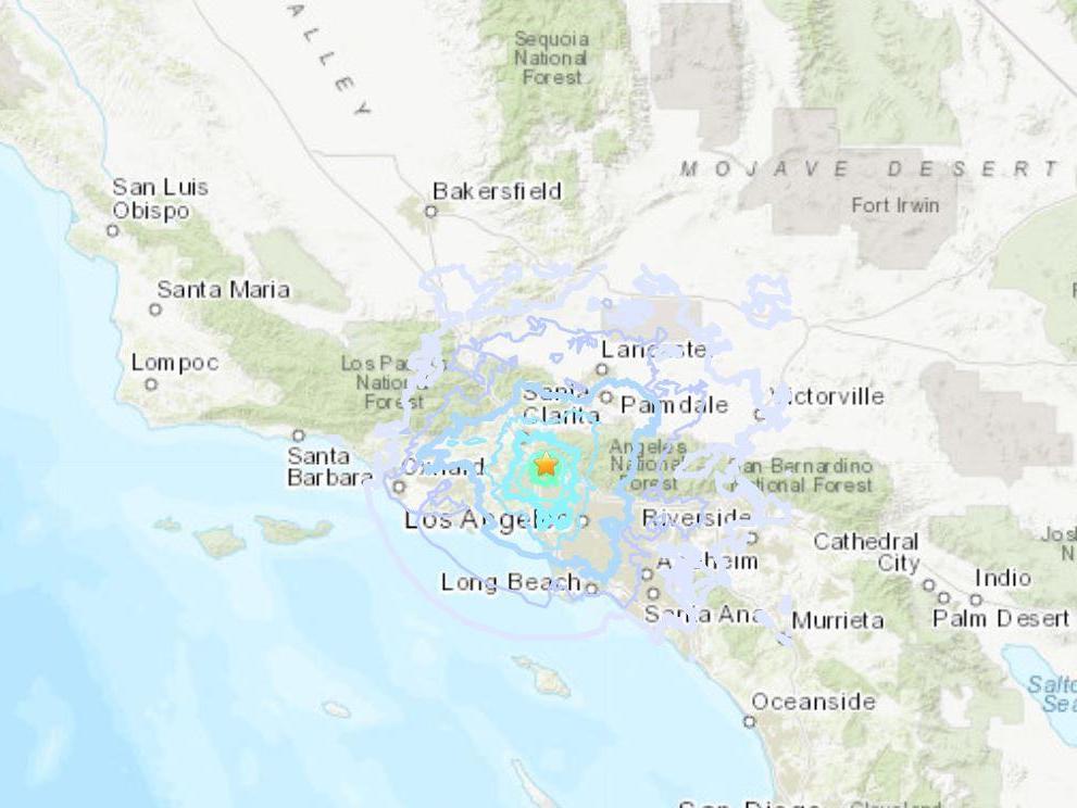 The earthquake was felt across the Los Angeles region
