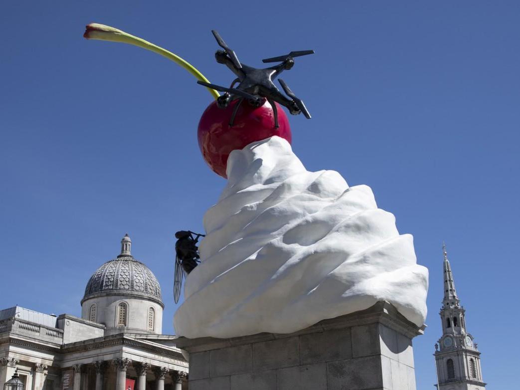 Trafalgar Square&apos;s new Fourth Plinth sculpture, depicting &apos;impending collapse&apos;, unveiled thumbnail