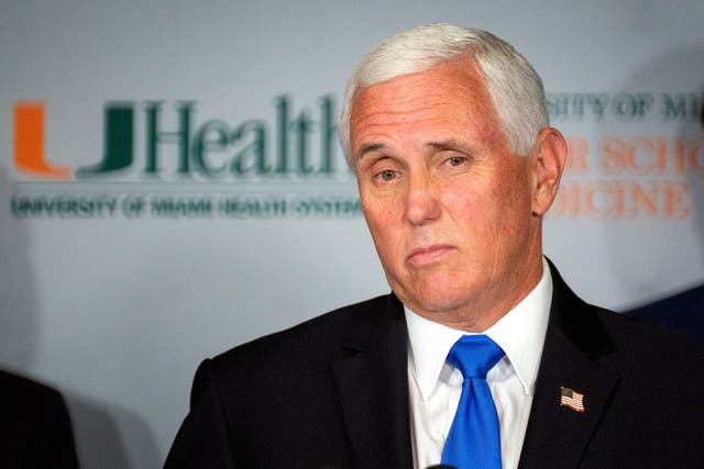 Mike Pence at a coronavirus vaccine roundtable in Miami, Florida