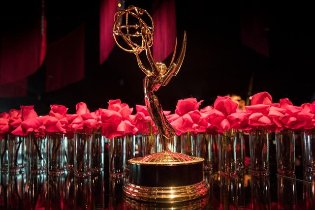 An Emmy statue at the 71st Emmy Awards Governors Ball press preview on 12 September 2019 in Los Angeles, California.