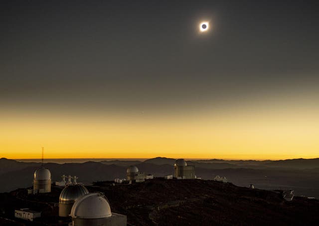 Solar eclipse as seen from the La Silla European Southern Observatory (ESO) in La Higuera, Coquimbo Region, Chile, on July 02, 2019