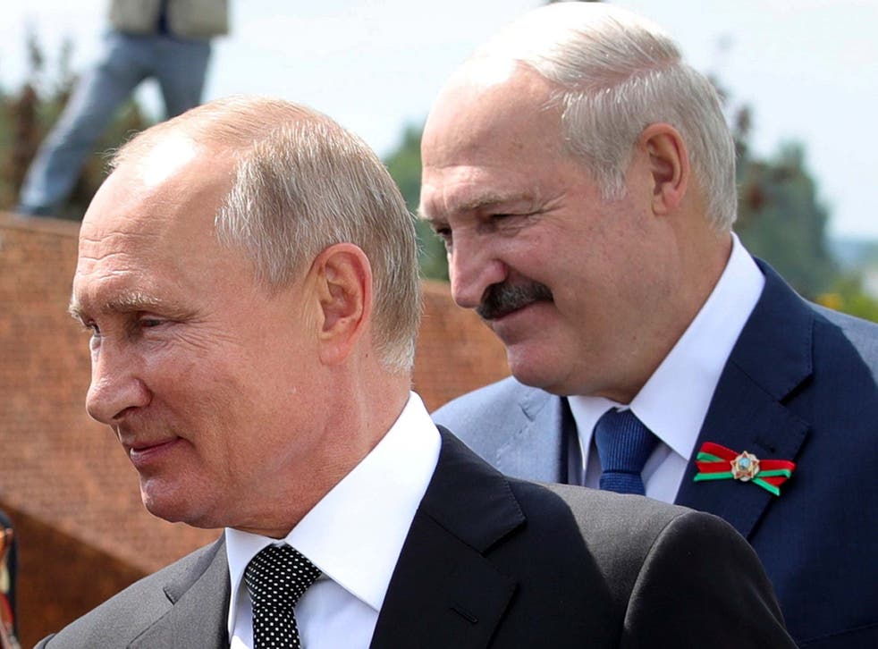 Alexander Lukashenko (right) has recently complained about Wagner mercenaries