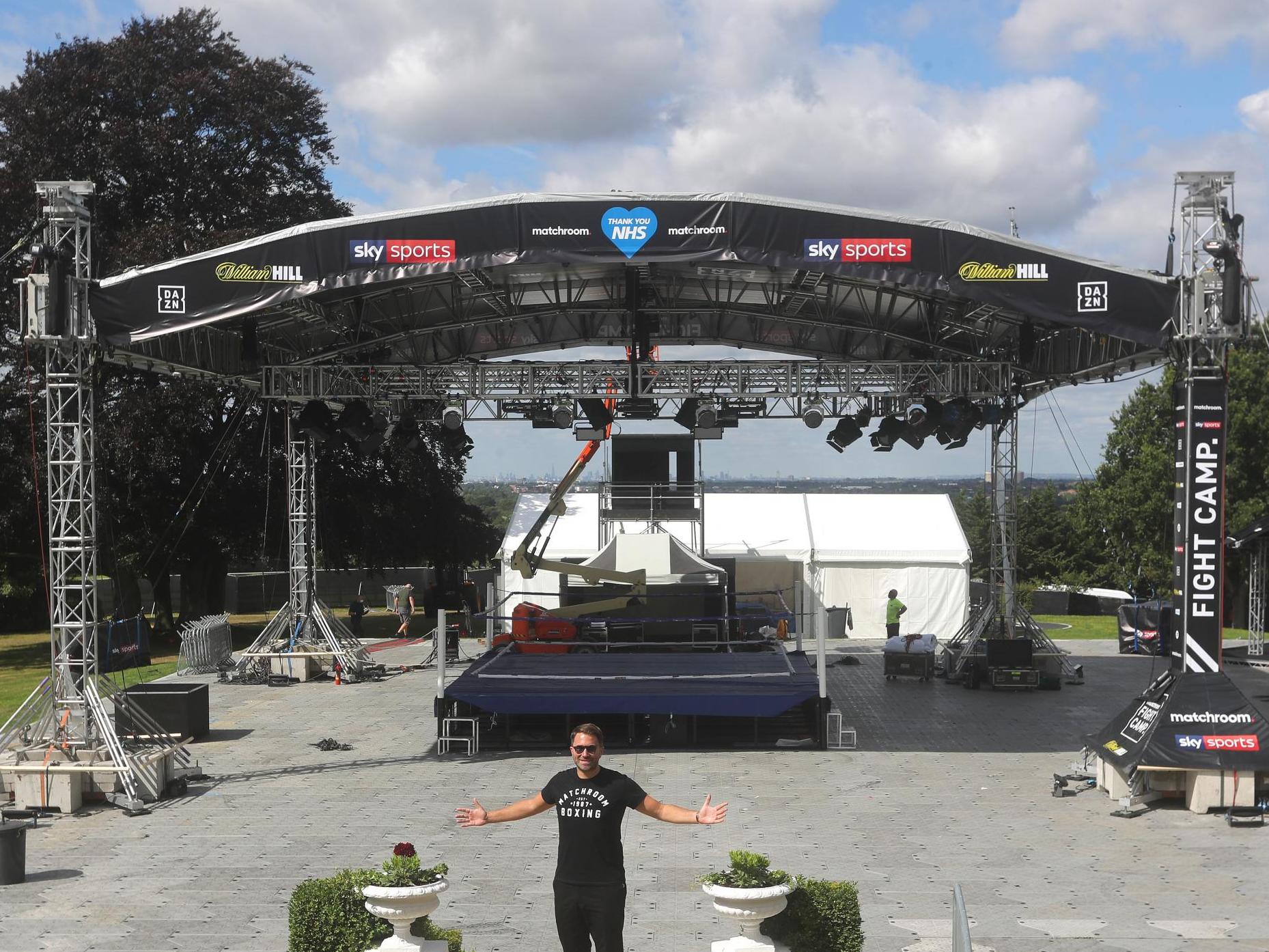 ‘Fight Camp’ in promoter Eddie Hearn’s garden in Brentwood, Essex