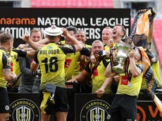 Harrogate promoted to Football League for first time with play-off final win over Notts County