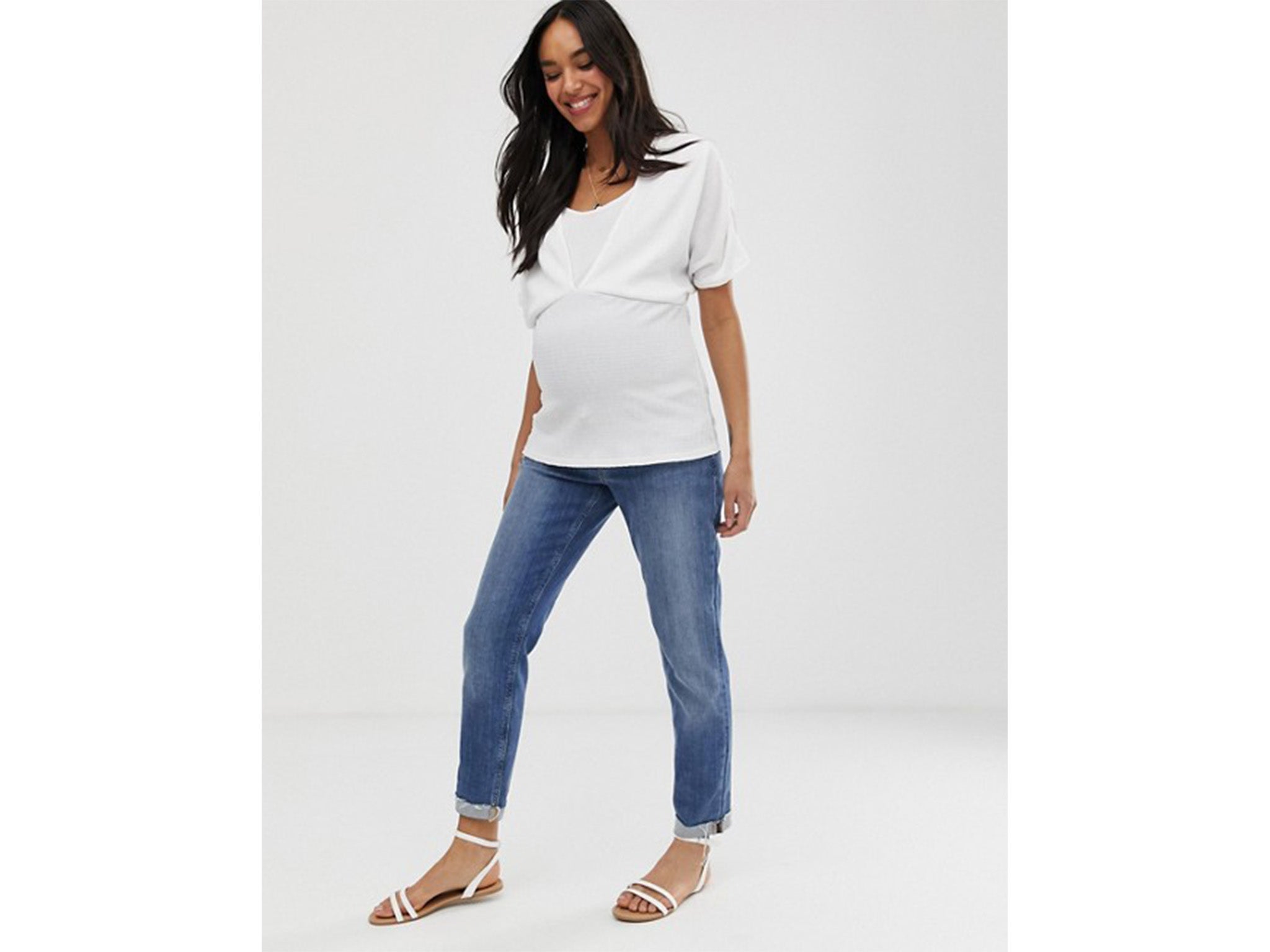 Perfect fo summer, this white top has easy access for feeding and can be dressed up or down, depending on how much time you have