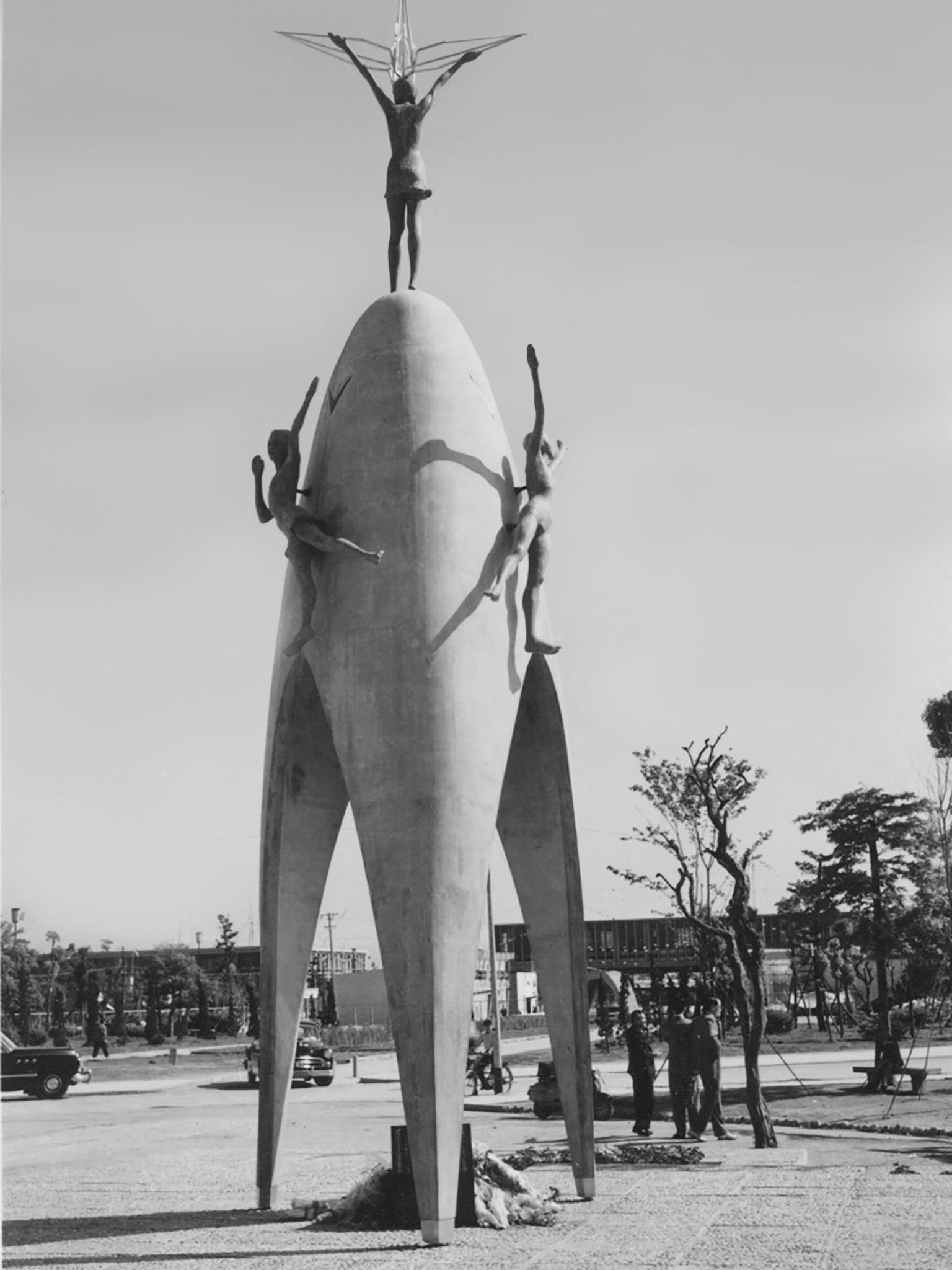 The Children’s Peace Memorial when it was built in 1958 (Sadako Legacy NPO)