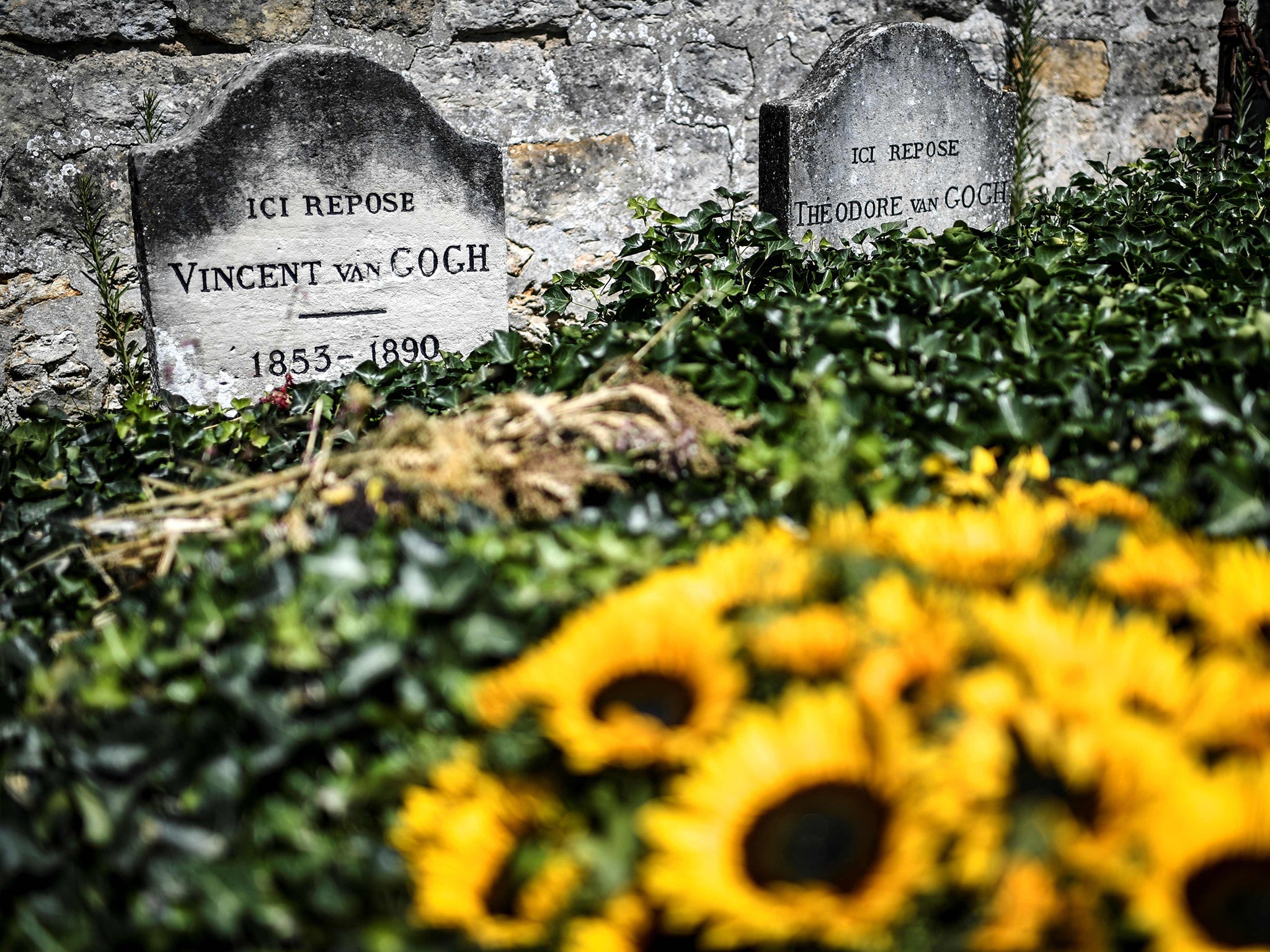 The graves of Vincent Van Gogh and his brother Theo at the cemetery of Auvers-sur-Oise