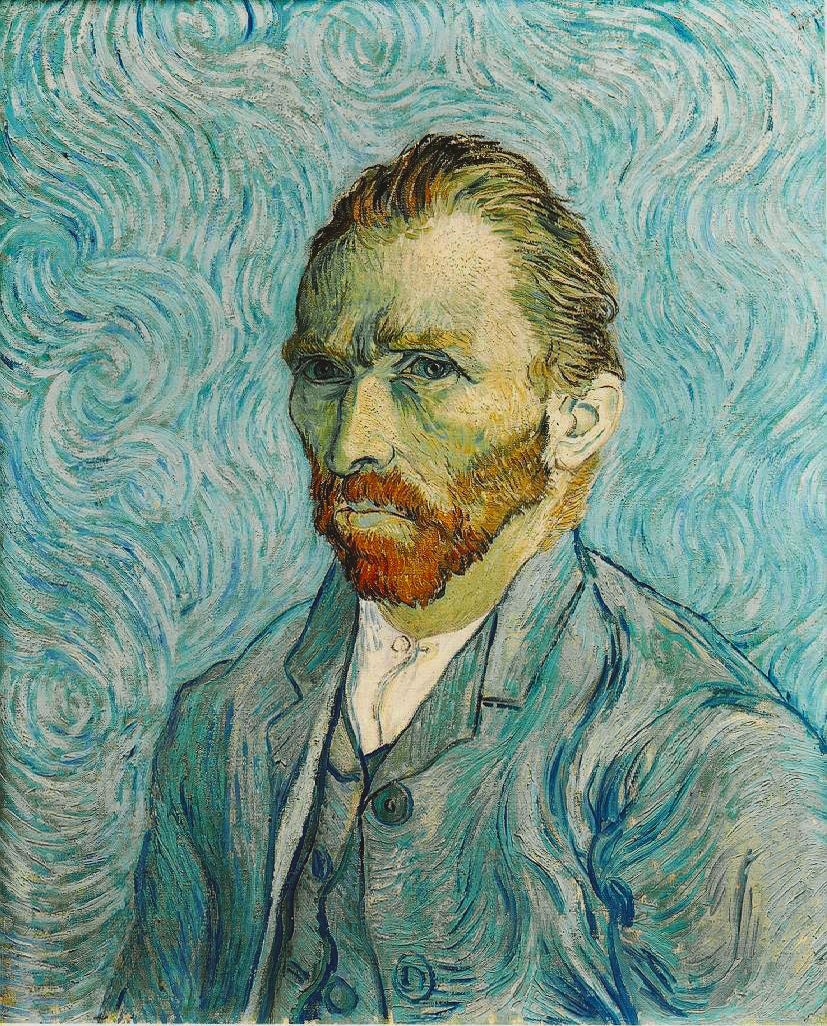 Vincent van Gogh self-portrait, oil on canvas, 1889 (Musee d’Orsay)