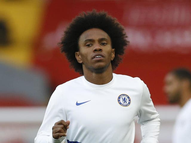 Chelsea's Willian during the warm up