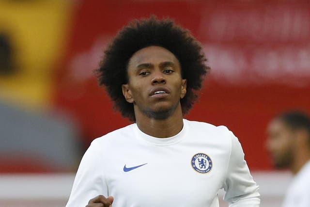 Chelsea's Willian during the warm up