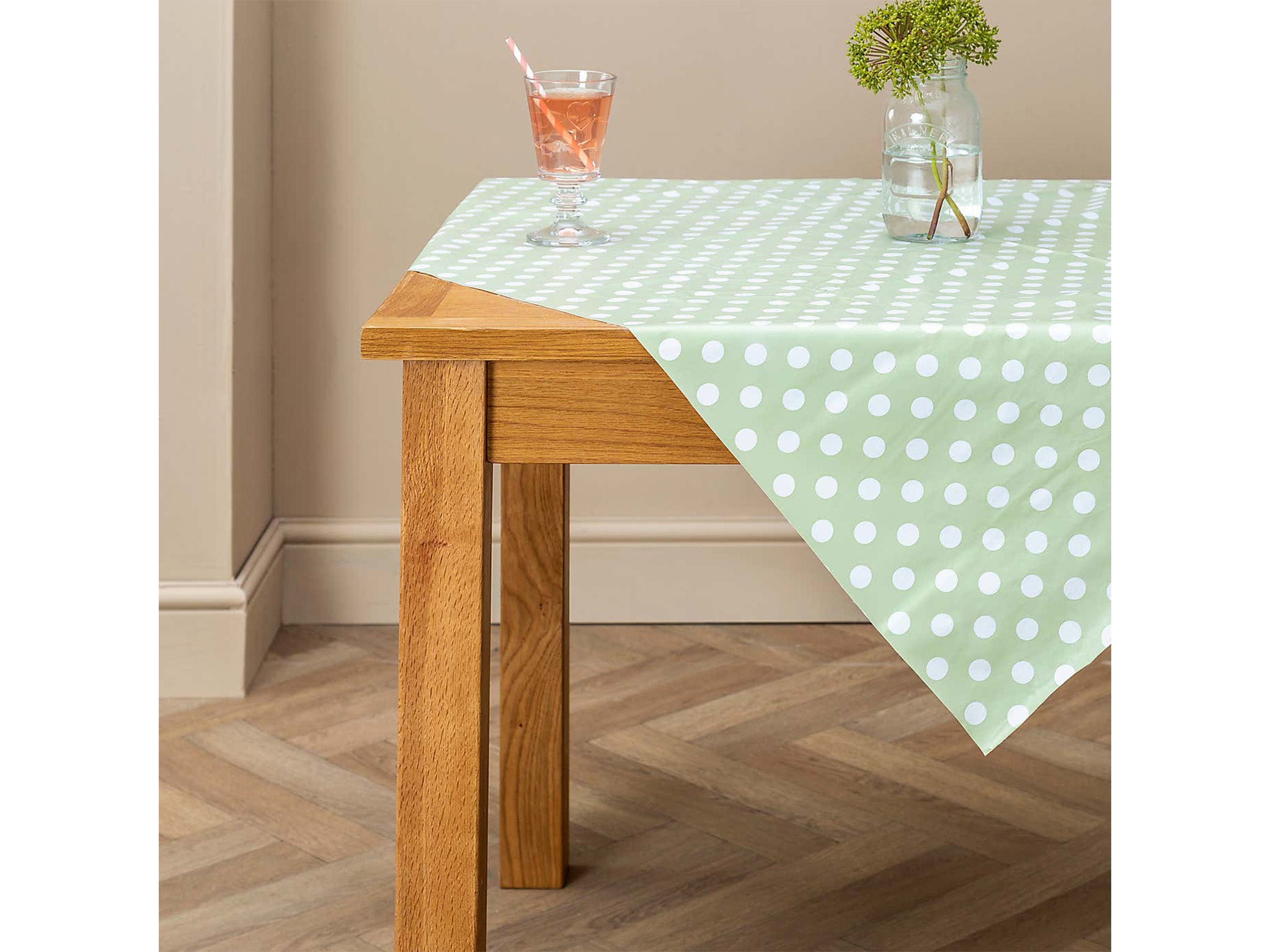 Set the table as you would at home with a tablecloth