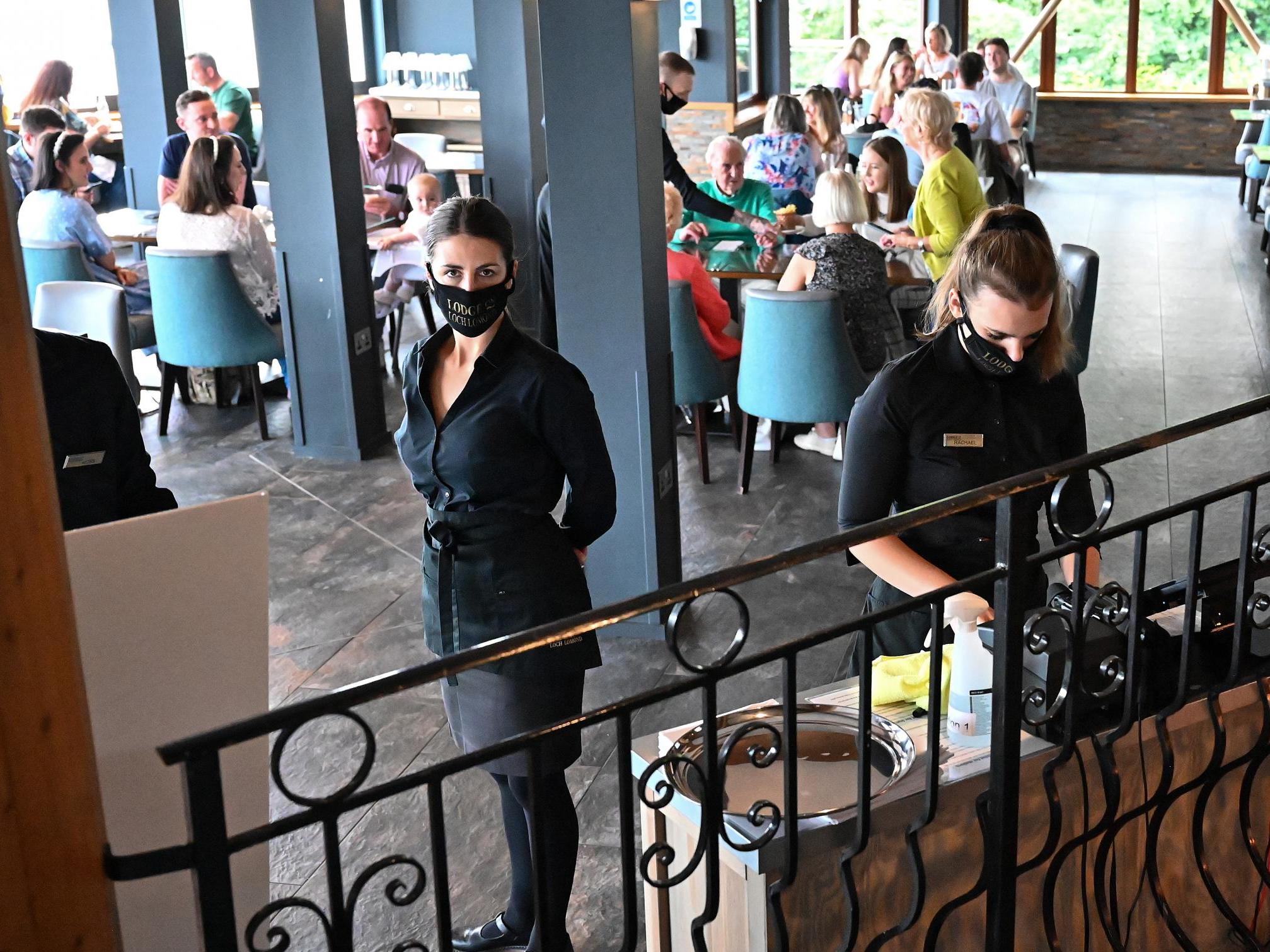 Staff wore masks but it didn’t put people off going to restaurants for cheaper meals