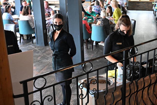 Staff wore masks but it didn’t put people off going to restaurants for cheaper meals