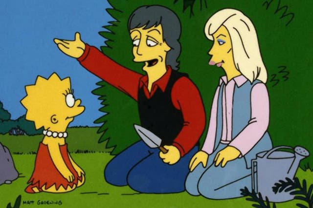 Lisa Simpson talks to Paul and Linda McCartney in 1995 Simpsons episode 'Lisa the Vegetarian'