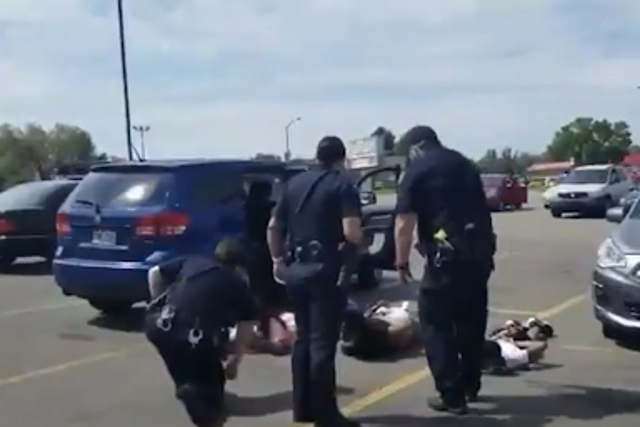 Footage of the incident posted on social media shows four children between the ages of six and 17 years old face down on the ground, with some screaming and crying in distress while officers stand over them