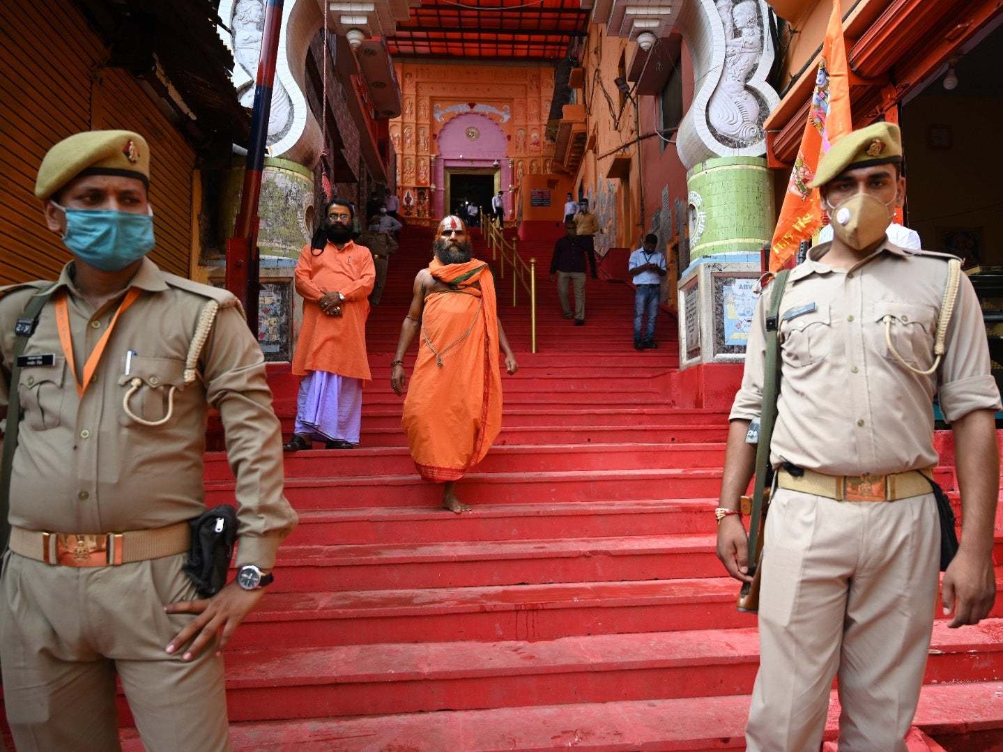 The ceremony symbolises the start of the Hindu temple's construction