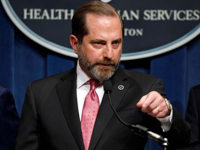 Mr Azar will be accompanied by the CDC's chief medical officer