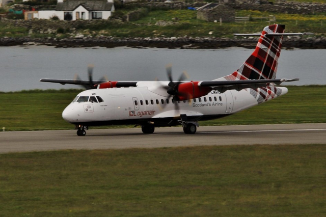 Tartan trip: An ATR-42 aircraft at Shetland