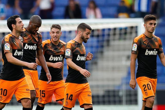 Valencia captain Dani Parejo (far left) and Ferran Torres (far right) apparently did not have the best relationship