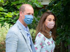 Kate and William coordinate face masks with outfits on care home visit