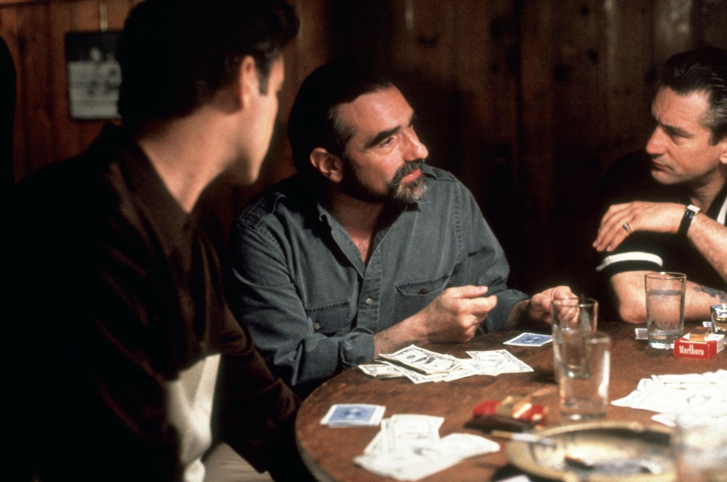 Liotta, Martin Scorsese, and De Niro during the filming of ‘Goodfellas‘