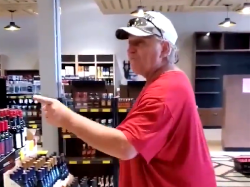 Footage of the incident at a liquor store has gone viral online