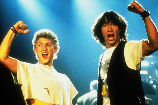 Bill S Preston, Esq (Alex Winter) and Ted ‘Theodore’ Logan (Keanu Reeves), two dunderheaded So-Cal teens who take a trip through time