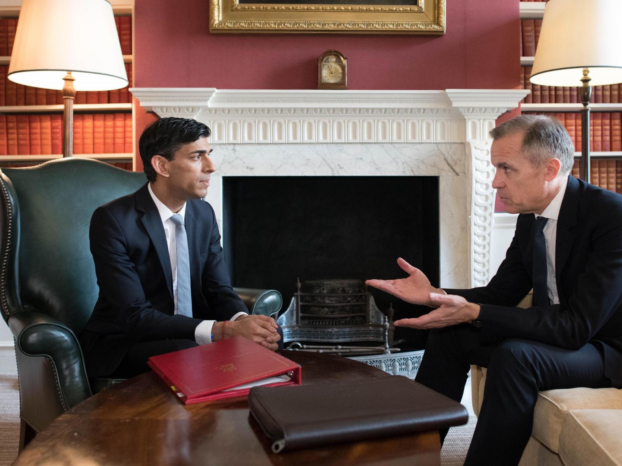 Rishi Sunak with Mark Carney meet in Downing Street ahead of the Budget in March (G